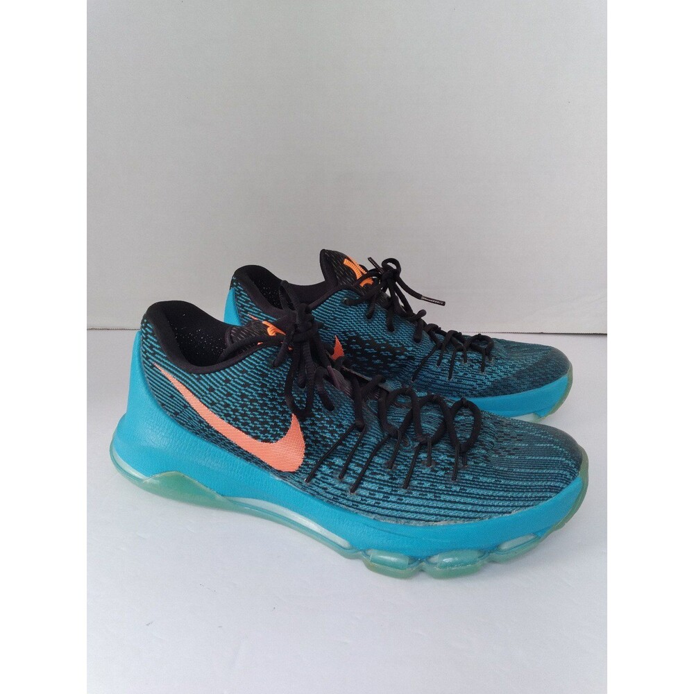 Nike KD‎ 8 Basketball Shoes Blue Lagoon Bright Citrus Athletic Sneakers